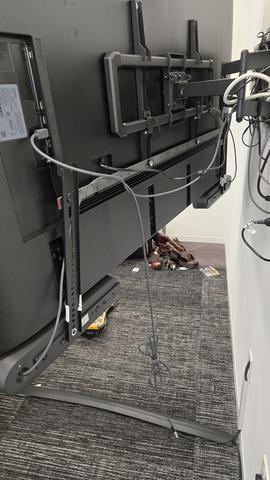 Conference room AV display mount installation